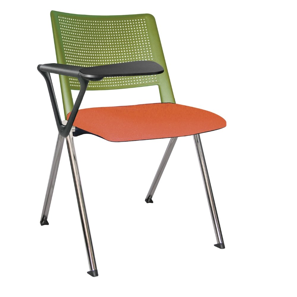 Offiho Silla Pupitre Revolution Ohp-87Cr Escolar Paleta Lateral 86Al Negro Asiento Y Respaldo En Una Pieza En Polipropileno De Alta Resistencia Tapizada - OHP-87CR - OFFIHO - NOGAL BEAT - Sillas