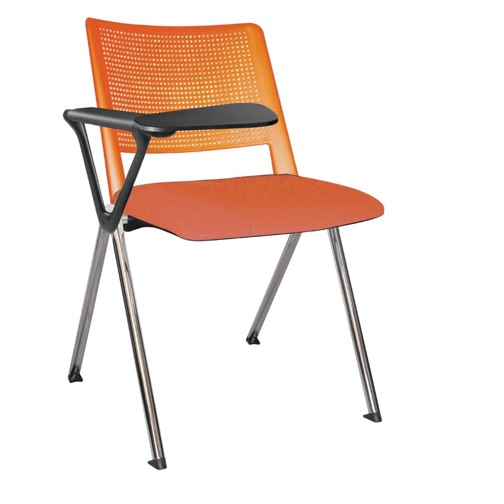 Offiho Silla Pupitre Revolution Ohp-87Cr Escolar Paleta Lateral 86Al Negro Asiento Y Respaldo En Una Pieza En Polipropileno De Alta Resistencia Tapizada - OHP-87CR - OFFIHO - NOGAL BEAT - Sillas