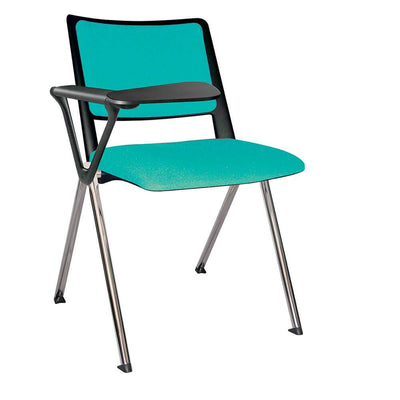 PUPITRE OFFIHO REVOLUTION OHP-88CR | Pupitre Butaca para Talleres Cursos | Estructura Acero Terminado Cromo | Paleta Lateral | Tapizado | Interior | Mesa banco Tapizable Aulas Capacitación Universidad Trabajo Talleres Centro de Estudios