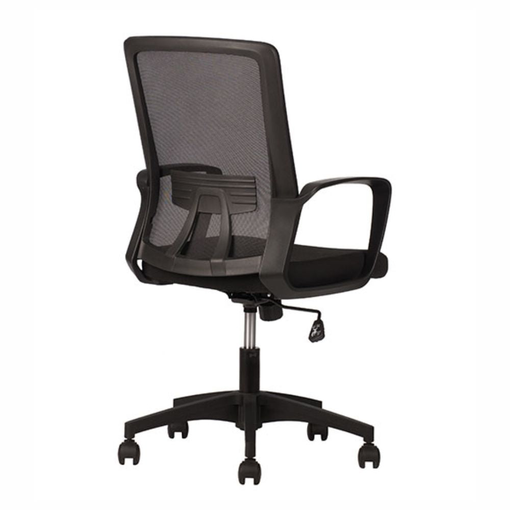 Silla De Oficina Operativa Soporte Lumbar - TECHNO PLAY RESPALDO BAJO - Negro - Respaldo y Asiento Tapizado - PLAY RESPALDO BAJO Negro - Techno - NOGAL BEAT -