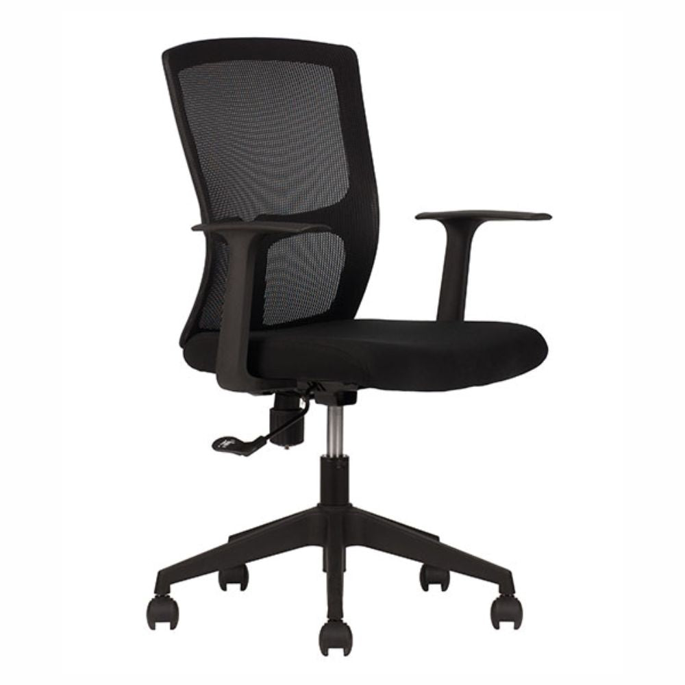 Silla De Oficina Operativa - TECHNO CLICK - Varios Colores - Respaldo y Asiento Tapizado - CLICK Negro - Techno - NOGAL BEAT -