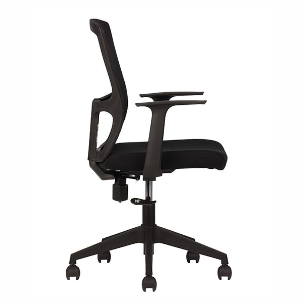 Silla De Oficina Operativa - TECHNO CLICK - Varios Colores - Respaldo y Asiento Tapizado - CLICK Negro - Techno - NOGAL BEAT -