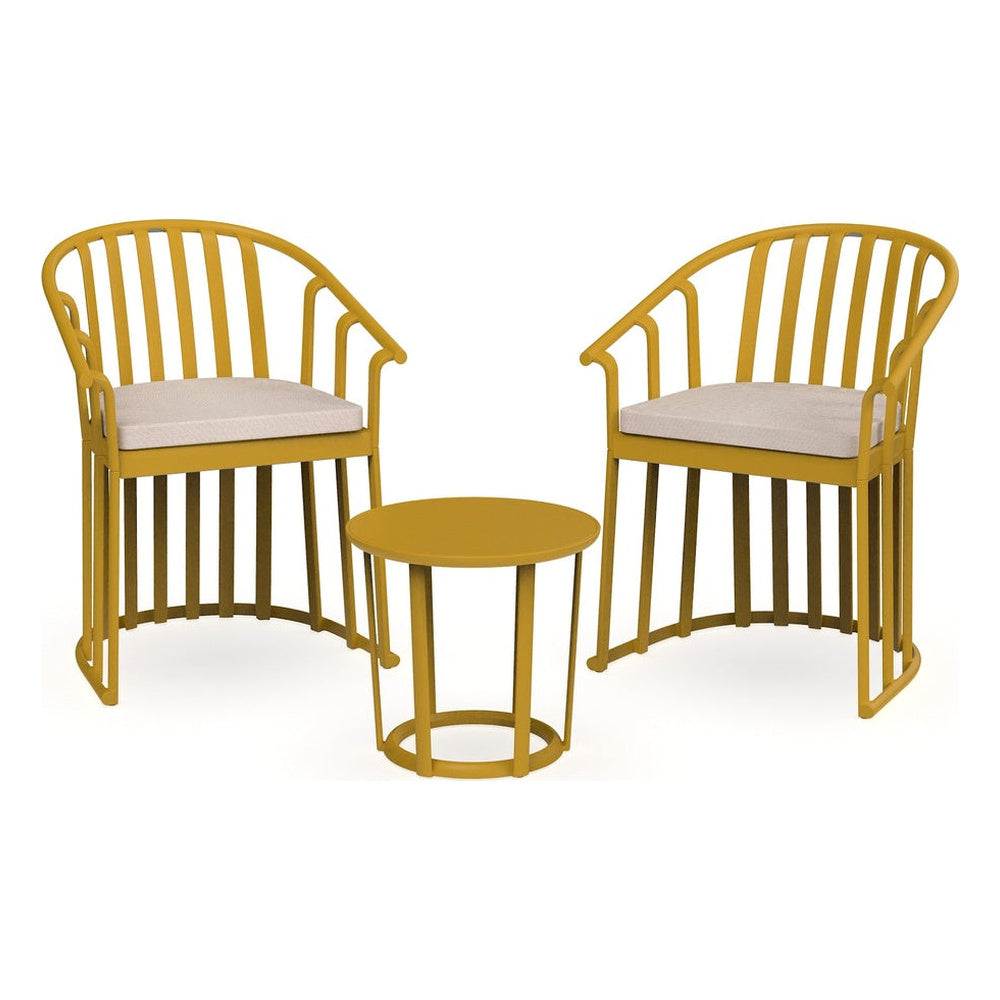 Set Comercial para Terraza 2 Sillones con Cojines y Mesa - RESOL RAFF - Varios Colores - Fibra de Vidrio