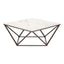 Mesa de Centro para Consultorio - ZUO TINTERN - Varios Colores - Cubierta de Piedra Compuesta Símil Mármol y Estructura de Acero con Recubrimiento en Polvo