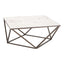 Mesa de Centro para Consultorio - ZUO TINTERN - Varios Colores - Cubierta de Piedra Compuesta Símil Mármol y Estructura de Acero con Recubrimiento en Polvo