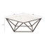 Mesa de Centro para Consultorio - ZUO TINTERN - Varios Colores - Cubierta de Piedra Compuesta Símil Mármol y Estructura de Acero con Recubrimiento en Polvo