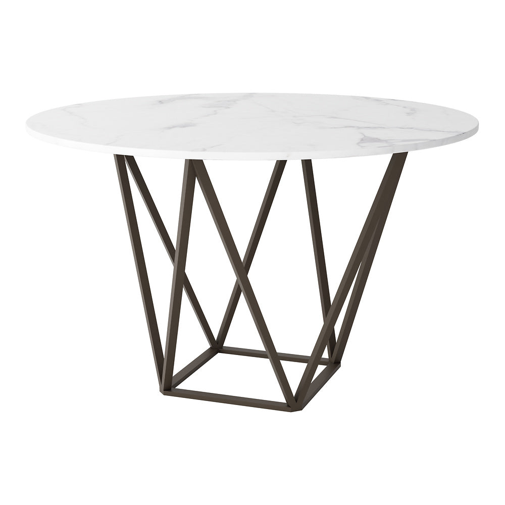 Mesa de Comedor para Food Court - ZUO TINTERN - Varios Colores - Cubierta de Piedra Compuesta Símil Mármol y Estructura de Acero con Recubrimiento en Polvo