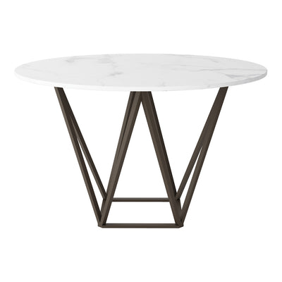 Mesa de Comedor para Food Court - ZUO TINTERN - Varios Colores - Cubierta de Piedra Compuesta Símil Mármol y Estructura de Acero con Recubrimiento en Polvo