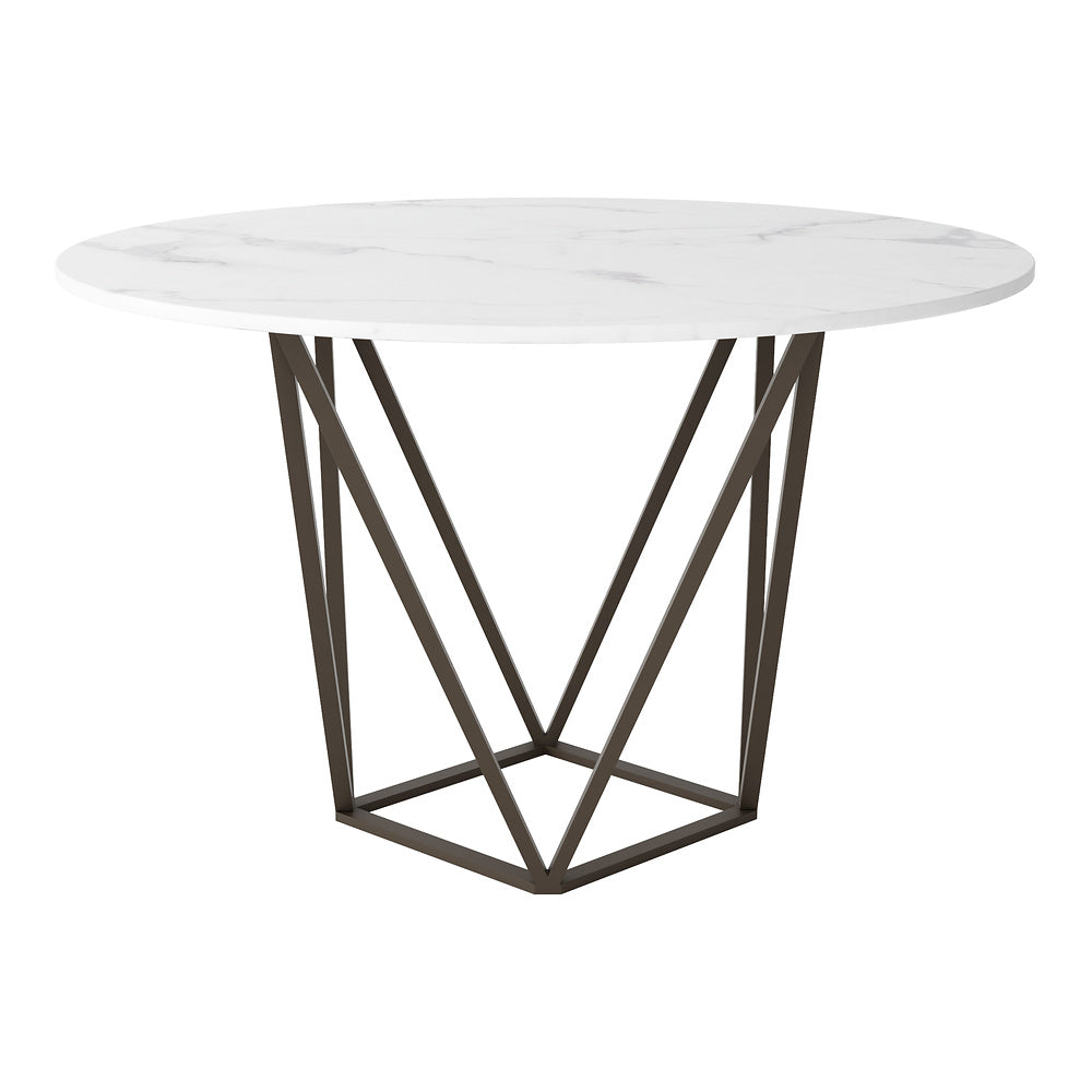 Mesa de Comedor para Food Court - ZUO TINTERN - Varios Colores - Cubierta de Piedra Compuesta Símil Mármol y Estructura de Acero con Recubrimiento en Polvo