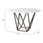 Mesa de Comedor para Food Court - ZUO TINTERN - Varios Colores - Cubierta de Piedra Compuesta Símil Mármol y Estructura de Acero con Recubrimiento en Polvo
