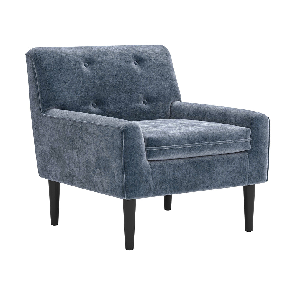 Sillón con Descansabrazos para Boutique - ZUO FRANKFURT - Gris - Asiento y Respaldo Tapizados en Tela Tipo Terciopelo