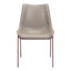 Silla Comercial para Hotel - ZUO MAGNUS - Varios Colores - Asiento y Respaldo Tapizados en Piel Sintética - Café y Nogal