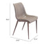 Silla Comercial para Hotel - ZUO MAGNUS - Varios Colores - Asiento y Respaldo Tapizados en Piel Sintética - Café y Nogal