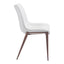 Silla Comercial para Hotel - ZUO MAGNUS - Varios Colores - Asiento y Respaldo Tapizados en Piel Sintética - Blanco y Nogal
