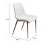 Silla Comercial para Hotel - ZUO MAGNUS - Varios Colores - Asiento y Respaldo Tapizados en Piel Sintética - Blanco y Nogal