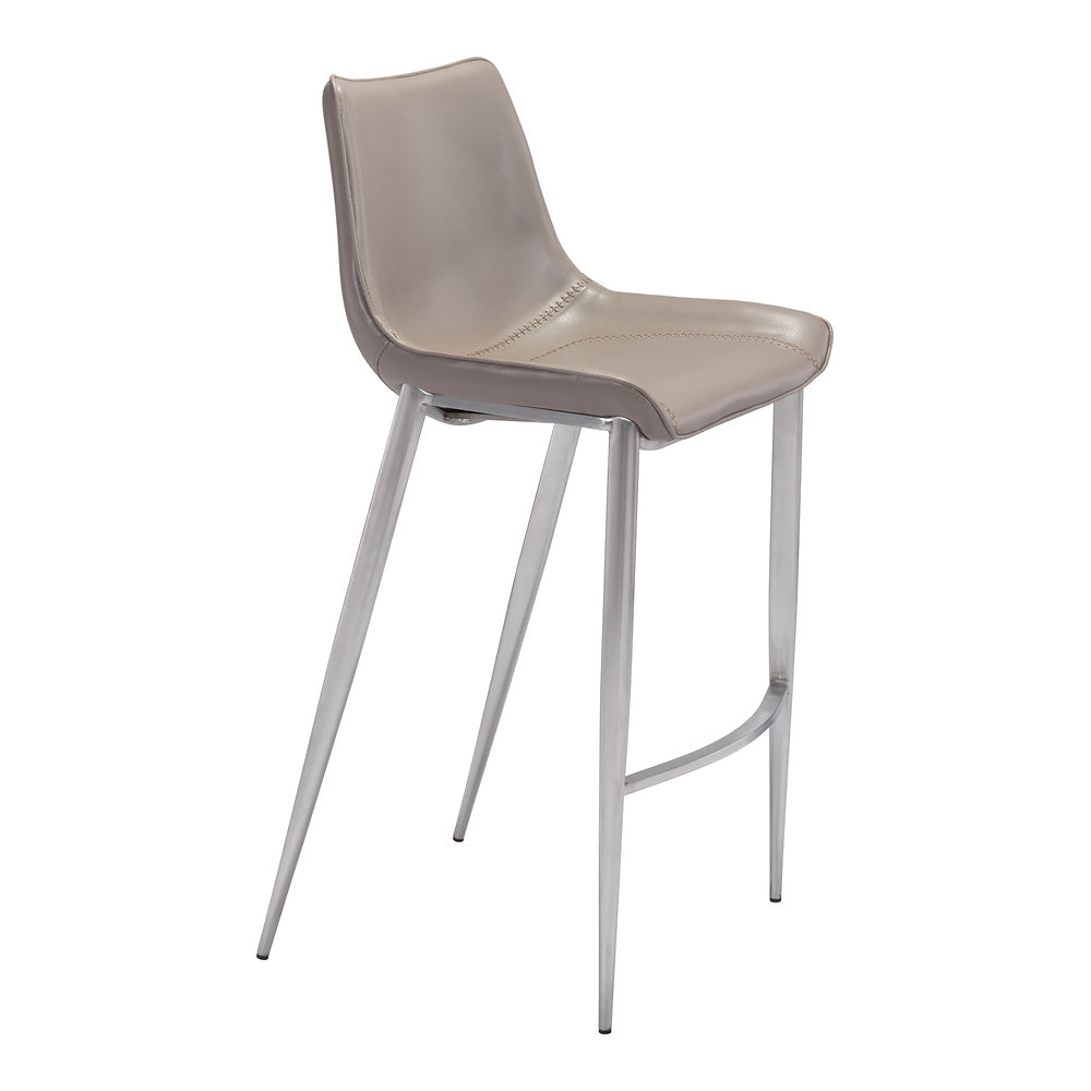 Banco Alto para Bistró - ZUO MAGNUS 53x55 101274 - Varios Colores - Asiento y Respaldo Tapizados en Piel Sintética