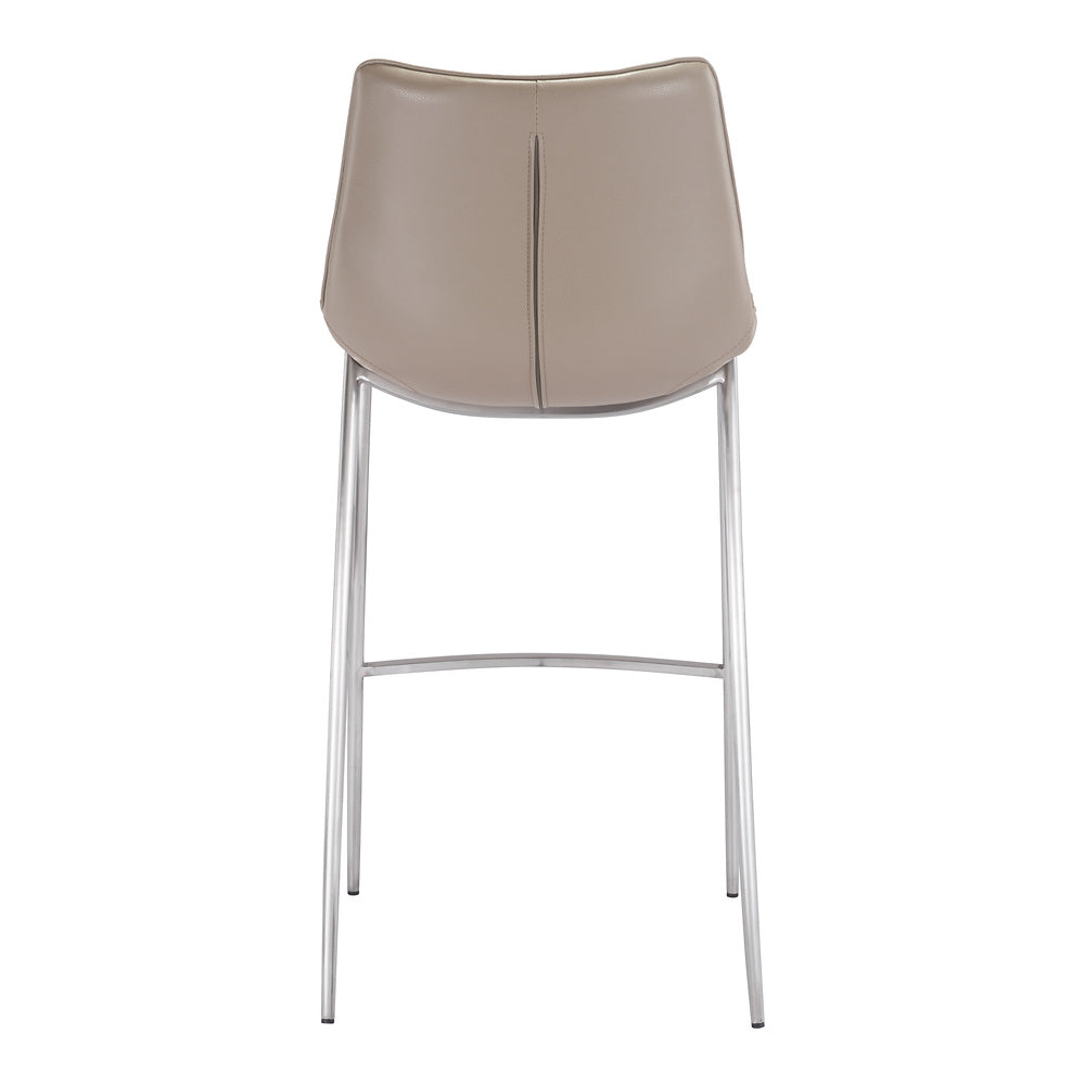 Banco Alto para Bistró - ZUO MAGNUS 53x55 101274 - Varios Colores - Asiento y Respaldo Tapizados en Piel Sintética
