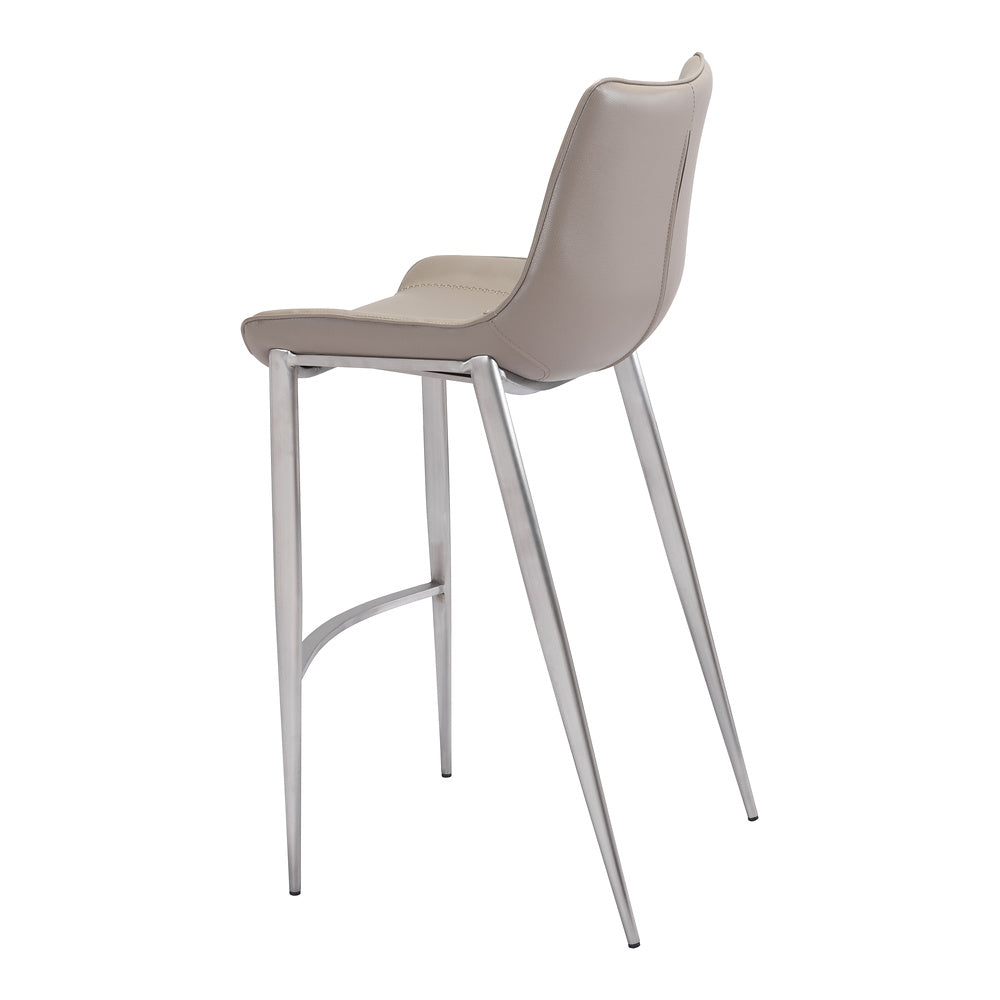 Banco Alto para Bistró - ZUO MAGNUS 53x55 101274 - Varios Colores - Asiento y Respaldo Tapizados en Piel Sintética