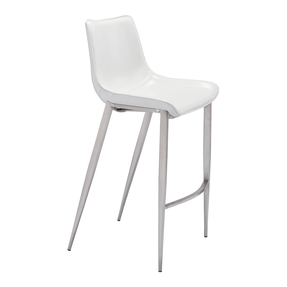 Banco Alto para Bistró - ZUO MAGNUS 53x55 101275 - Varios Colores - Asiento y Respaldo Tapizados en Piel Sintética