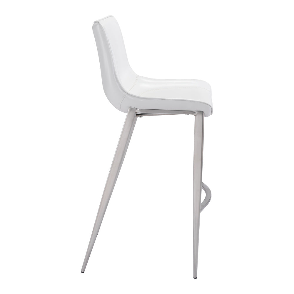 Banco Alto para Bistró - ZUO MAGNUS 53x55 101275 - Varios Colores - Asiento y Respaldo Tapizados en Piel Sintética