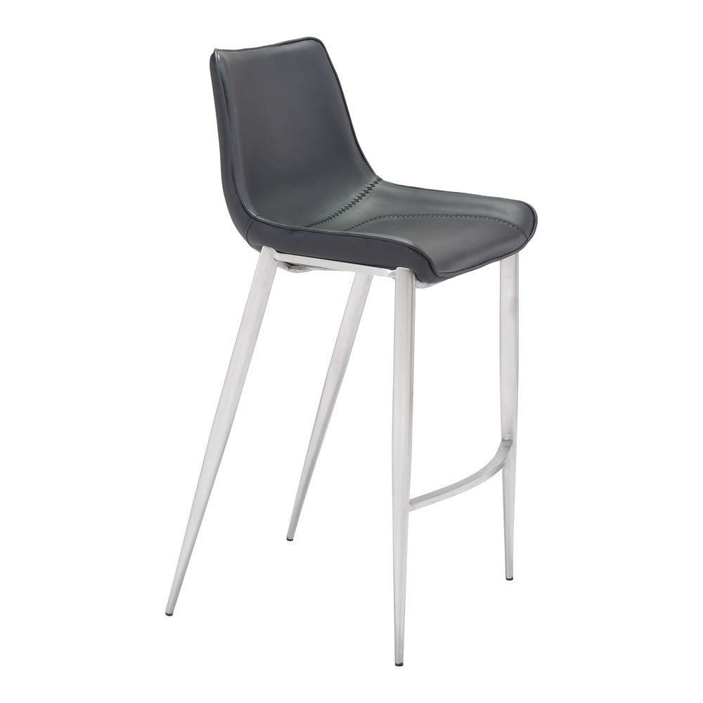 Banco Alto para Bistró - ZUO MAGNUS 53x55 101276 - Varios Colores - Asiento y Respaldo Tapizados en Piel Sintética