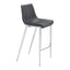 Banco Alto para Bistró - ZUO MAGNUS 53x55 101276 - Varios Colores - Asiento y Respaldo Tapizados en Piel Sintética