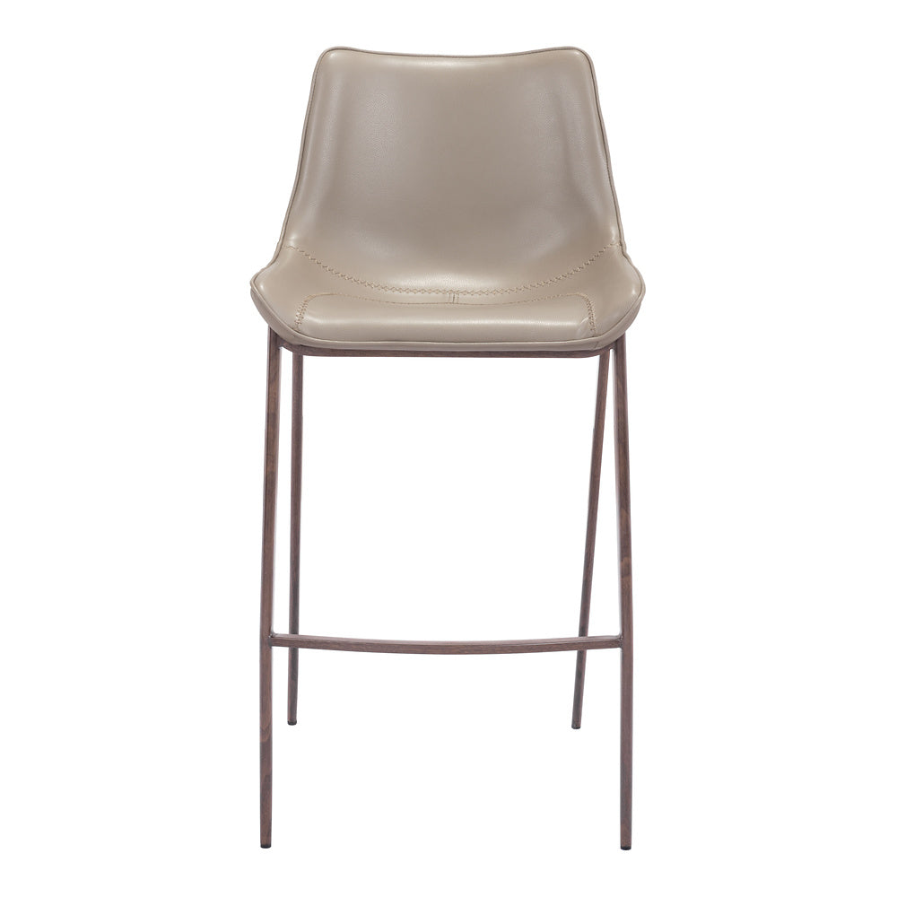 Banco Alto para Bistró - ZUO MAGNUS 53x55 101277 - Varios Colores - Asiento y Respaldo Tapizados en Piel Sintética