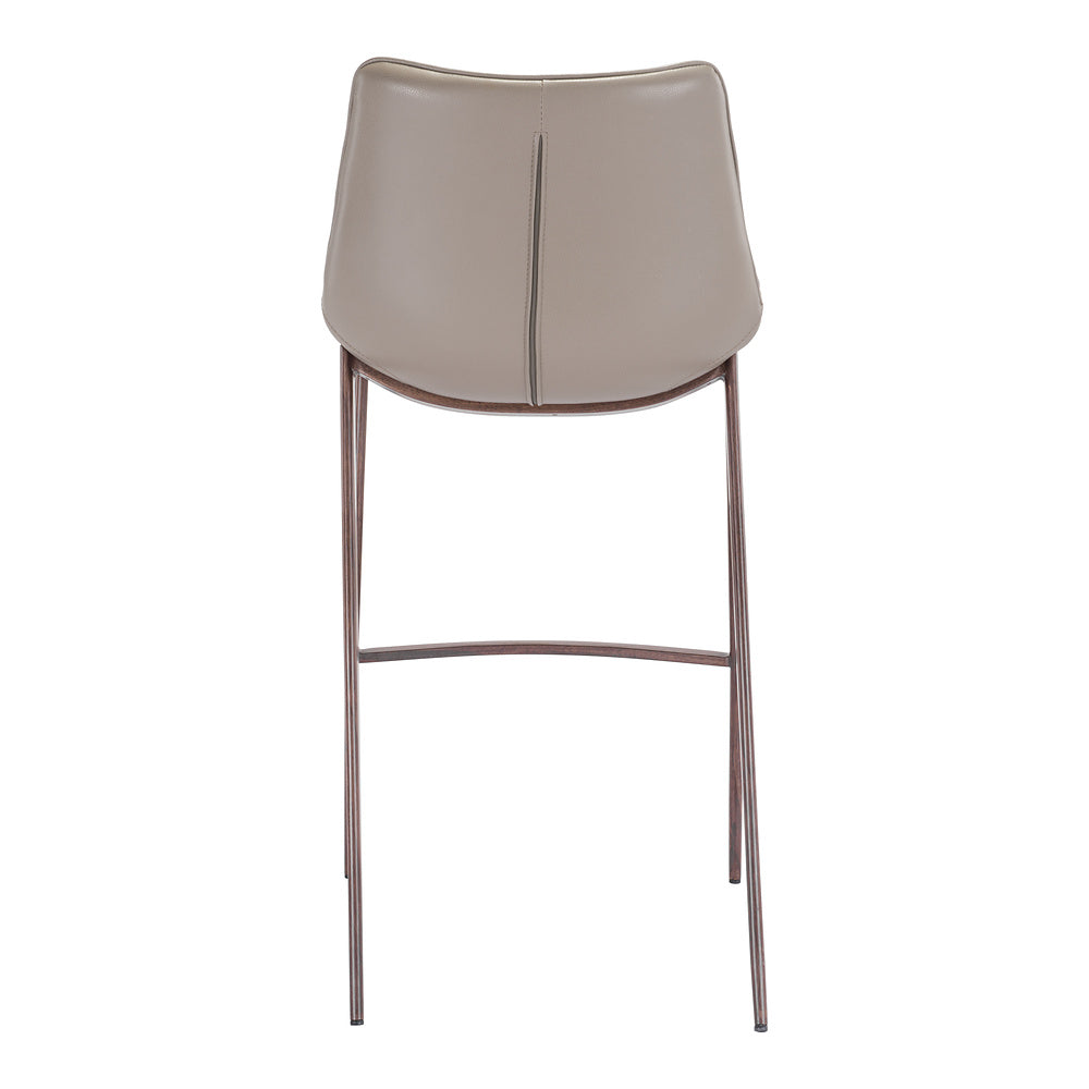 Banco Alto para Bistró - ZUO MAGNUS 53x55 101277 - Varios Colores - Asiento y Respaldo Tapizados en Piel Sintética