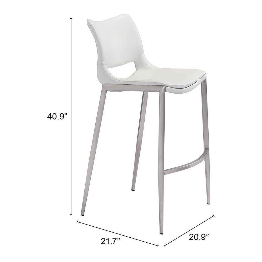 Banco Alto para Restaurante - ZUO ACE 53x55 101283 - Varios Colores - Asiento y Respaldo Tapizados en Piel Sintética