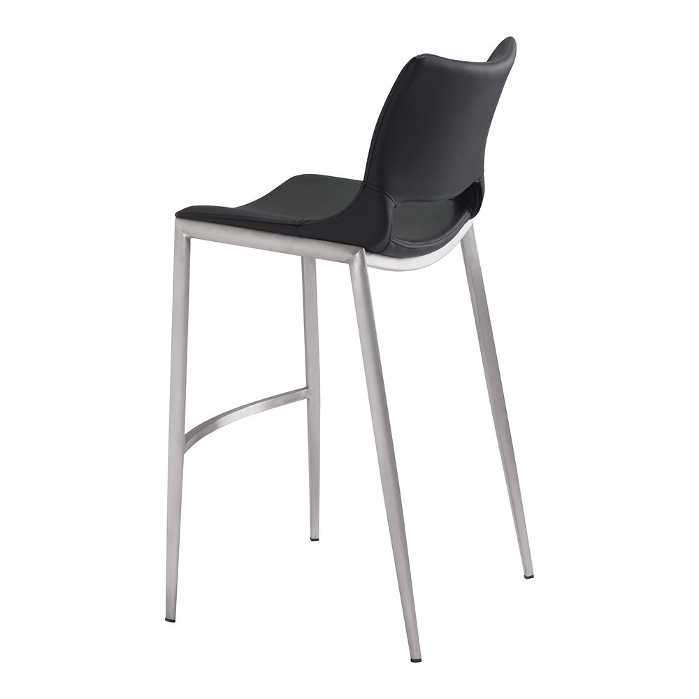 Banco Alto para Restaurante - ZUO ACE 53x55 101284 - Varios Colores - Asiento y Respaldo Tapizados en Piel Sintética