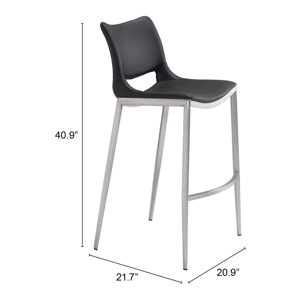 Banco Alto para Restaurante - ZUO ACE 53x55 101284 - Varios Colores - Asiento y Respaldo Tapizados en Piel Sintética