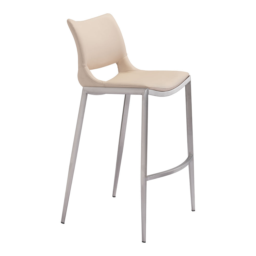 Banco Alto para Restaurante - ZUO ACE 53x55 101285 - Varios Colores - Asiento y Respaldo Tapizados en Piel Sintética