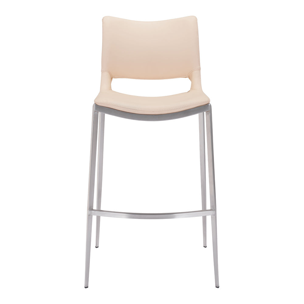 Banco Alto para Restaurante - ZUO ACE 53x55 101285 - Varios Colores - Asiento y Respaldo Tapizados en Piel Sintética