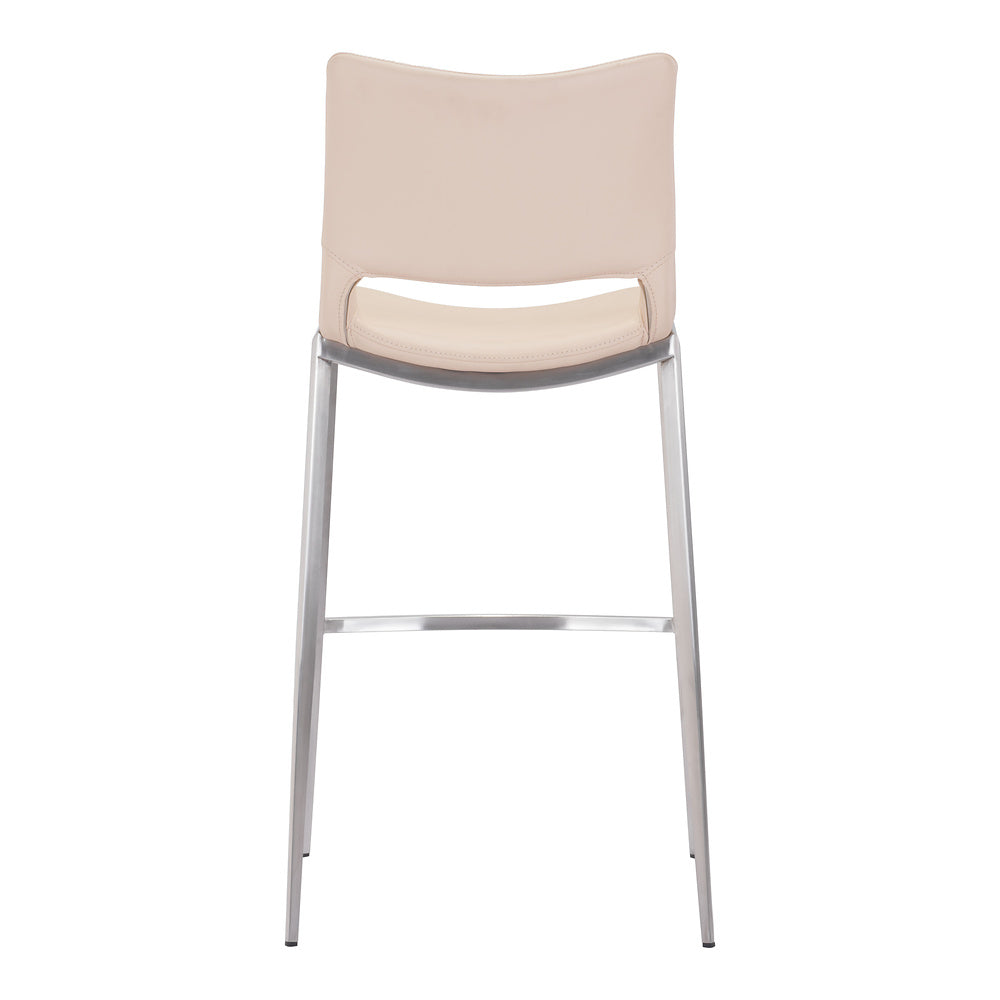 Banco Alto para Restaurante - ZUO ACE 53x55 101285 - Varios Colores - Asiento y Respaldo Tapizados en Piel Sintética