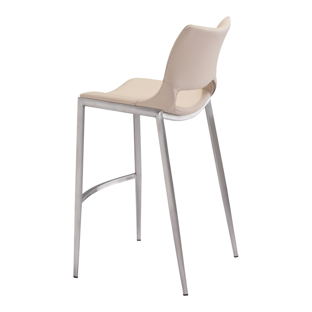 Banco Alto para Restaurante - ZUO ACE 53x55 101285 - Varios Colores - Asiento y Respaldo Tapizados en Piel Sintética