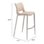 Banco Alto para Restaurante - ZUO ACE 53x55 101285 - Varios Colores - Asiento y Respaldo Tapizados en Piel Sintética