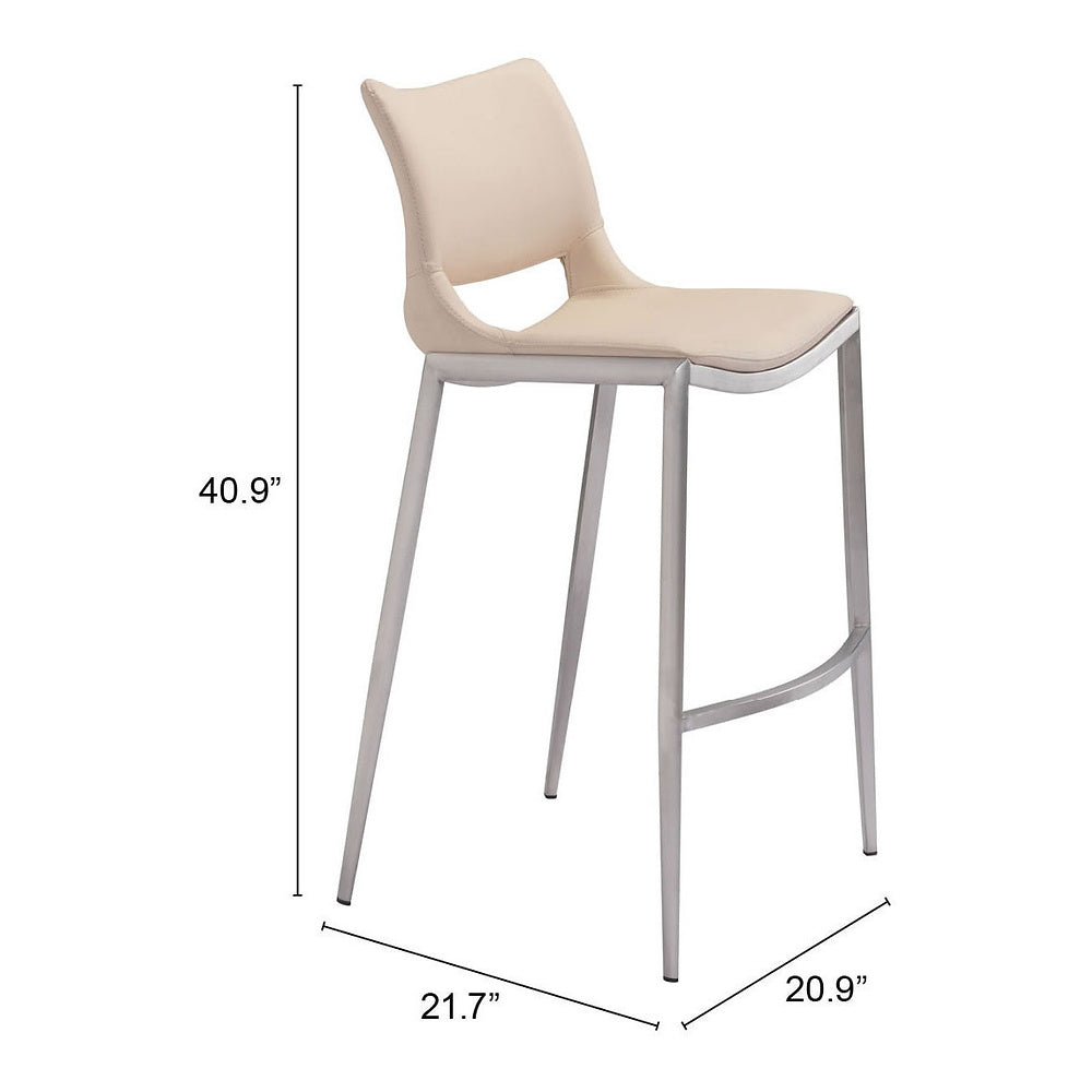 Banco Alto para Restaurante - ZUO ACE 53x55 101285 - Varios Colores - Asiento y Respaldo Tapizados en Piel Sintética