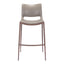 Banco Alto para Restaurante - ZUO ACE 53x55 101286 - Varios Colores - Asiento y Respaldo Tapizados en Piel Sintética