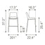 Banco Mostrador para Cafetería - ZUO ACE 51x57 101390 - Varios Colores - Asiento y Respaldo Tapizados en Piel Sintética