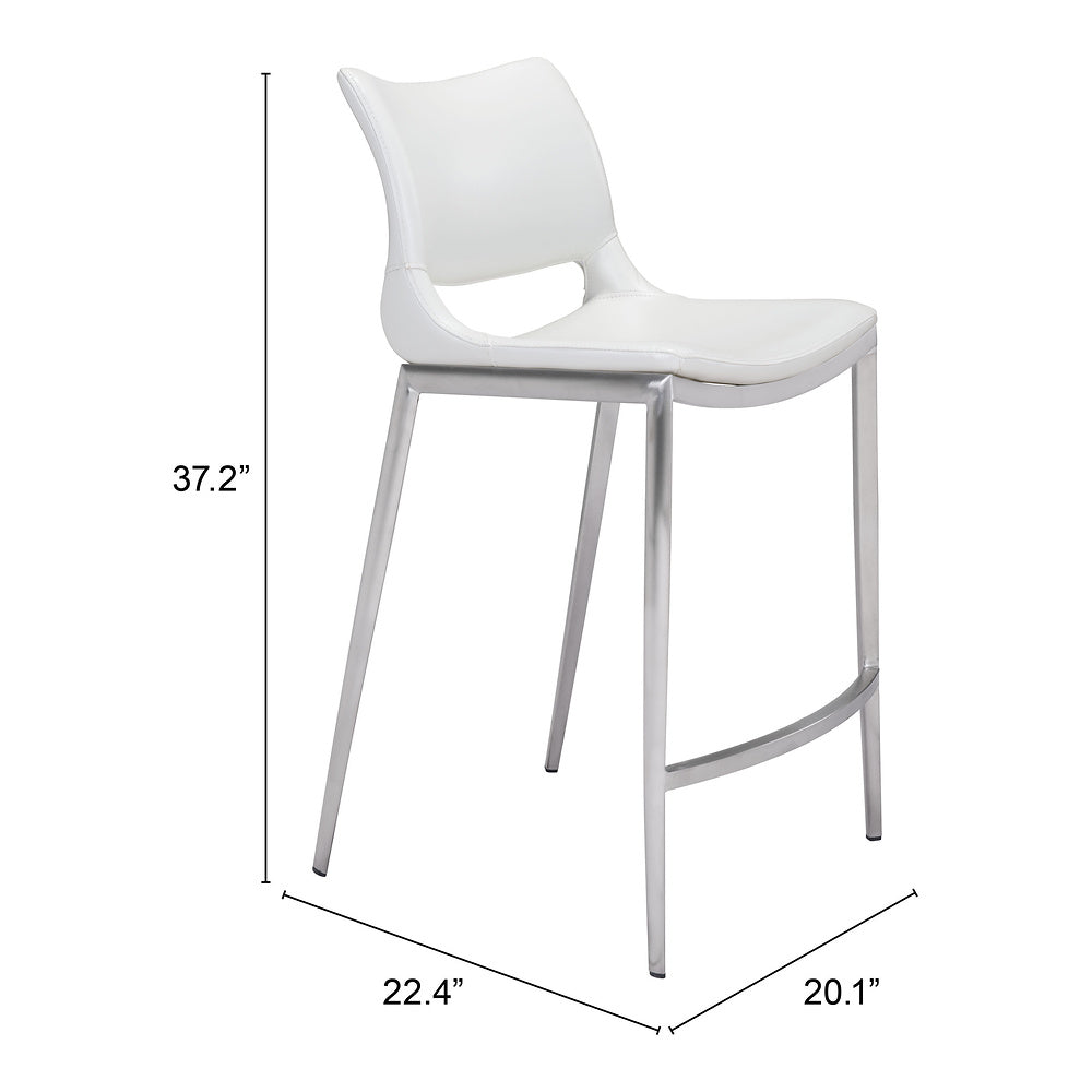 Banco Mostrador para Cafetería - ZUO ACE 51x57 101390 - Varios Colores - Asiento y Respaldo Tapizados en Piel Sintética