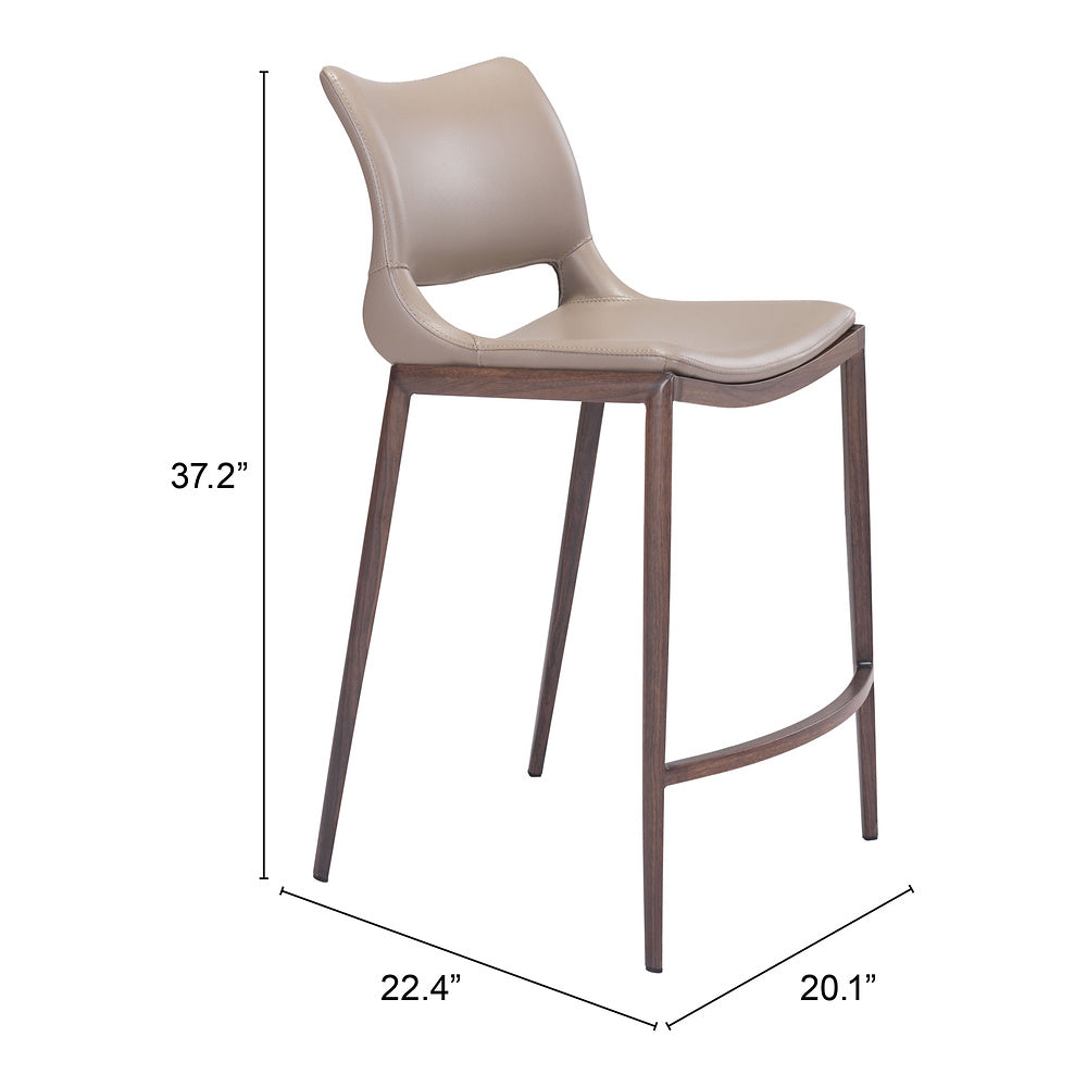 Banco Mostrador para Cafetería - ZUO ACE 51x57 101392 - Varios Colores - Asiento y Respaldo Tapizados en Piel Sintética
