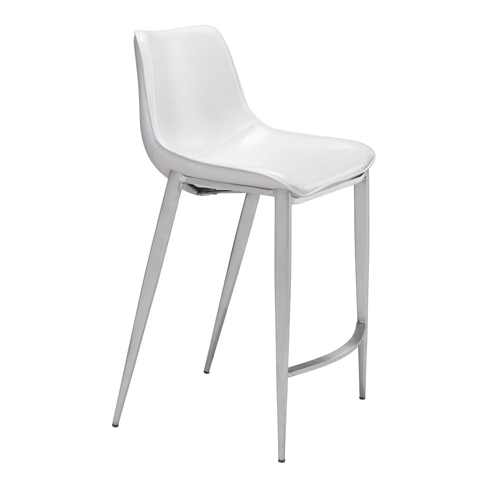 Banco Mostrador para Bar y Barra - ZUO MAGNUS 53x55 101408 - Varios Colores - Asiento y Respaldo Tapizados en Piel Sintética