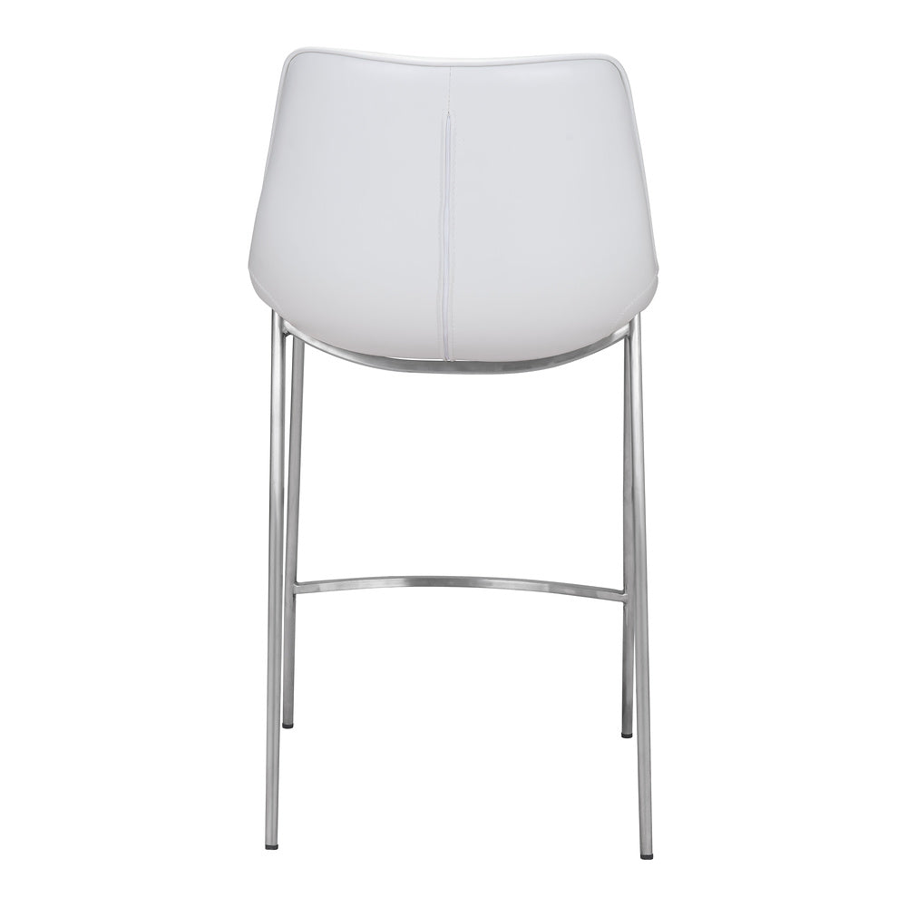 Banco Mostrador para Bar y Barra - ZUO MAGNUS 53x55 101408 - Varios Colores - Asiento y Respaldo Tapizados en Piel Sintética