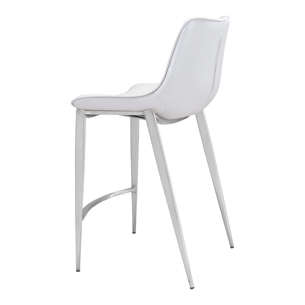 Banco Mostrador para Bar y Barra - ZUO MAGNUS 53x55 101408 - Varios Colores - Asiento y Respaldo Tapizados en Piel Sintética