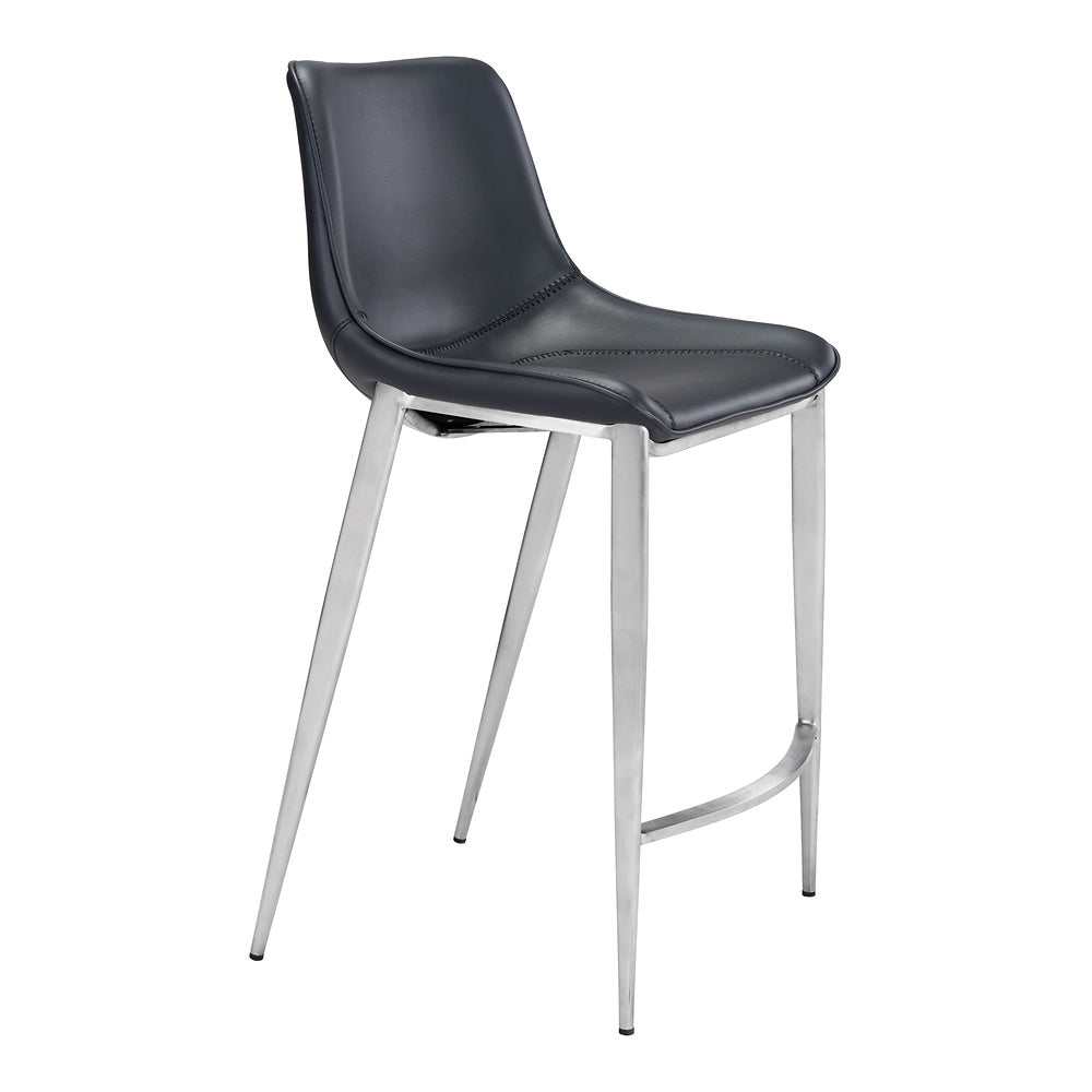 Banco Mostrador para Bar y Barra - ZUO MAGNUS 53x55 101409 - Varios Colores - Asiento y Respaldo Tapizados en Piel Sintética