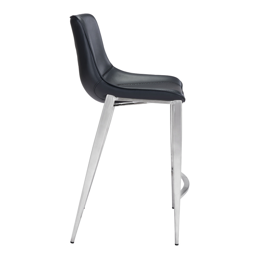 Banco Mostrador para Bar y Barra - ZUO MAGNUS 53x55 101409 - Varios Colores - Asiento y Respaldo Tapizados en Piel Sintética