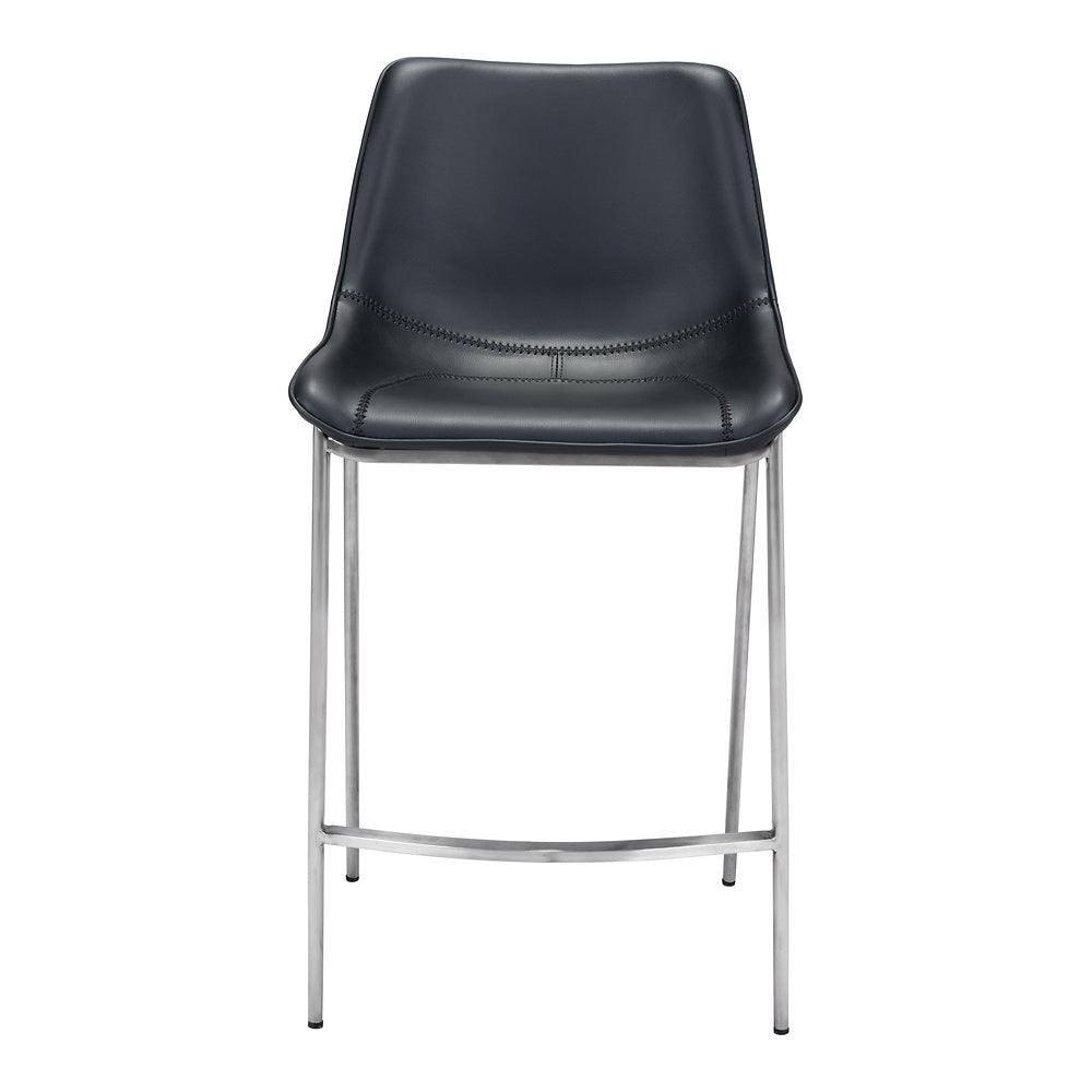 Banco Mostrador para Bar y Barra - ZUO MAGNUS 53x55 101409 - Varios Colores - Asiento y Respaldo Tapizados en Piel Sintética