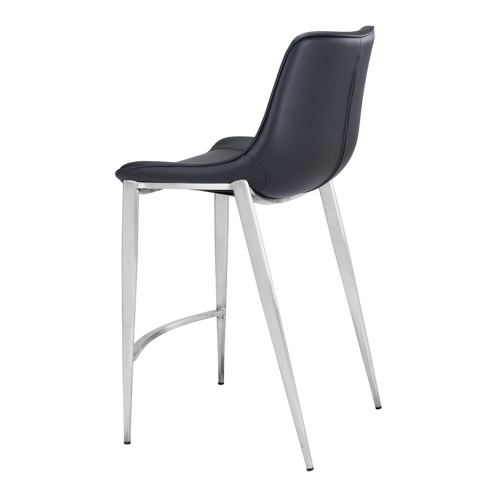 Banco Mostrador para Bar y Barra - ZUO MAGNUS 53x55 101409 - Varios Colores - Asiento y Respaldo Tapizados en Piel Sintética