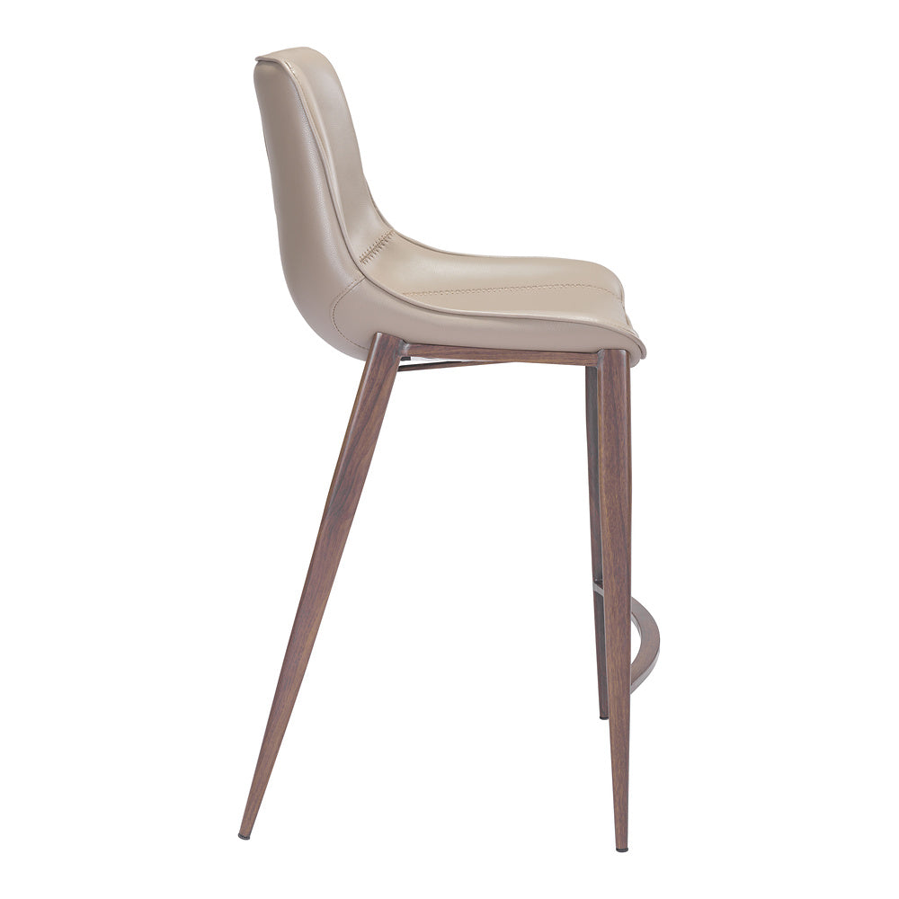 Banco Mostrador para Bar y Barra - ZUO MAGNUS 53x55 101410 - Varios Colores - Asiento y Respaldo Tapizados en Piel Sintética
