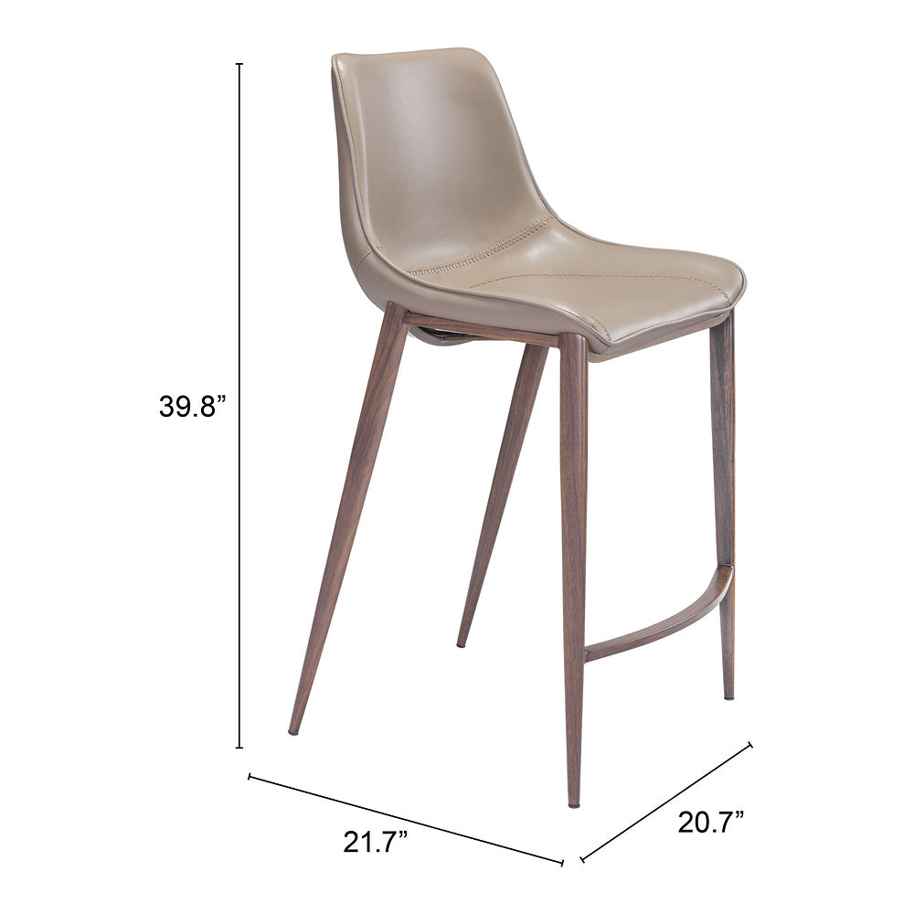 Banco Mostrador para Bar y Barra - ZUO MAGNUS 53x55 101410 - Varios Colores - Asiento y Respaldo Tapizados en Piel Sintética